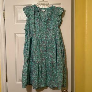 Teal floral dress